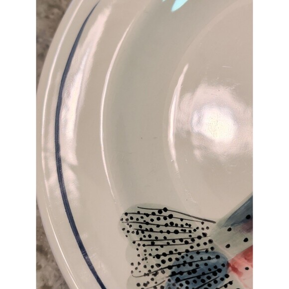 VINTAGE SARAH PETERSON RAINBOW TROUT SERVING PLATE 9” SIGNED CARLISLE HARTSTONE - Picture 5 of 6